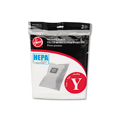 Hoover Commercial HEPA Y Vacuum Replacement Filter-Filtration Bag, 2-Pack 4010801Y