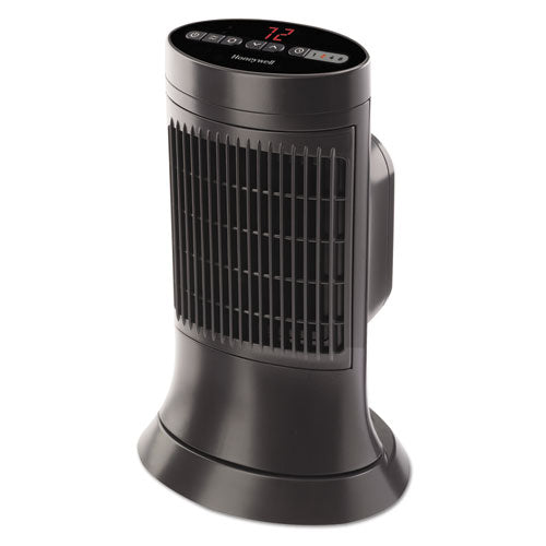 Honeywell Digital Ceramic Mini Tower Heater, 750 - 1500 W, 10" x 7 5-8" x 14", Black HCE311V