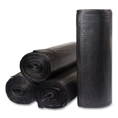 Inteplast Group Low-Density Commercial Can Liners, 60 gal, 1.2 mil, 38" x 58", Black, 10 Bags-Roll, 10 Rolls-Carton ECI385812K