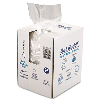 Inteplast Group Food Bags, 3.5 qt, 1 mil, 6" x 15", Clear, 1,000-Carton PB060315H