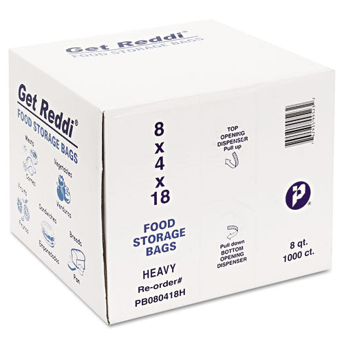 Inteplast Group Food Bags, 8 qt, 1 mil, 8" x 18", Clear, 1,000-Carton PB080418H