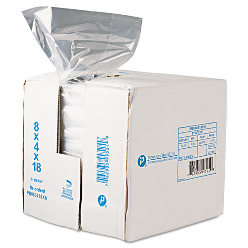 Inteplast Group Food Bags, 8 qt, 0.68 mil, 8" x 18", Clear, 1,000-Carton PB080418R