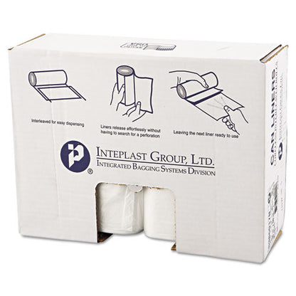 Inteplast Group High-Density Interleaved Commercial Can Liners, 60 gal, 17 microns, 38" x 60", Clear, 200-Carton S386017N