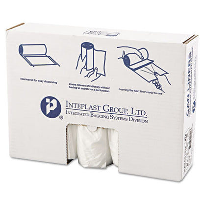 Inteplast Group High-Density Interleaved Commercial Can Liners, 45 gal, 12 microns, 40" x 48", Clear, 250-Carton S404812N