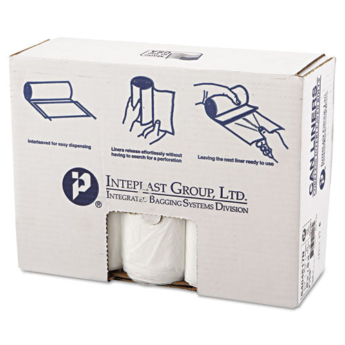 Inteplast Group High-Density Interleaved Commercial Can Liners, 45 gal, 17 microns, 40" x 48", Clear, 250-Carton S404817N