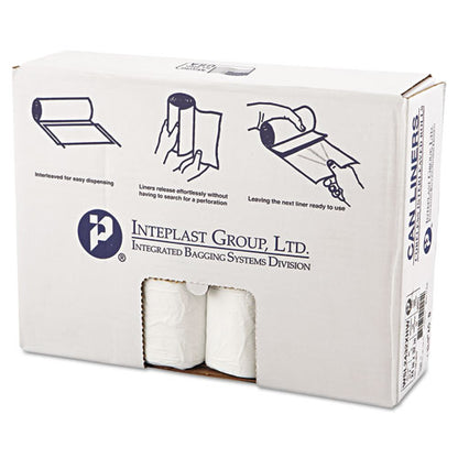 Inteplast Group Low-Density Commercial Can Liners, 16 gal, 0.5 mil, 24" x 32", White, 500-Carton WSL2432XHW
