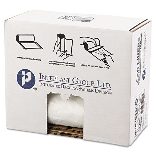 Inteplast Group Low-Density Commercial Can Liners, 45 gal, 0.8 mil, 40" x 46", White, 100-Carton WSL4046XHW