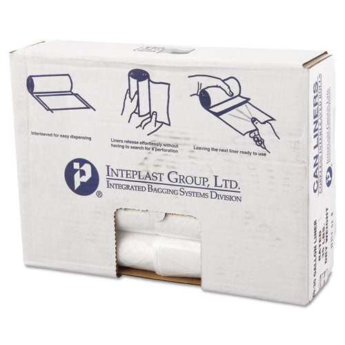 Inteplast Group High-Density Commercial Can Liners Value Pack, 30 gal, 11 microns, 30" x 36", Clear, 500-Carton VALH3037N13
