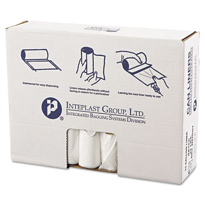 Inteplast Group High-Density Commercial Can Liners Value Pack, 33 gal, 11 microns, 33" x 39", Clear, 500-Carton VALH3340N13