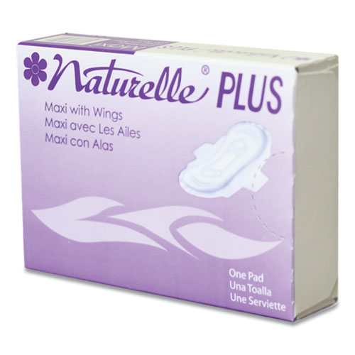 Impact Naturelle Maxi Pads Plus, #4 with Wings, 250 Individually Wrapped-Carton 25189973