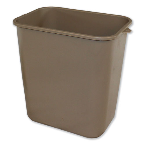 Impact Soft-Sided Wastebasket, Rectangular, Polyethylene, 28 qt, Beige IMP 7702 BEI