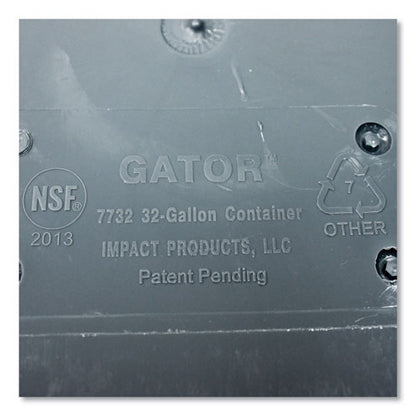 Impact Gator Plus Container, Round, Plastic, 32 gal, Gray IMP 7732-3