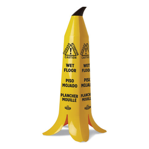 Impact Banana Wet Floor Cones, 14.25 x 14.25 x 36.75, Yellow-Brown-Black B1101