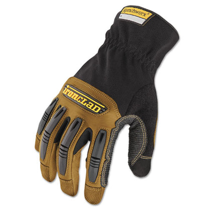 Ironclad Ranchworx Leather Gloves, Black-Tan, X-Large RWG2-05-XL