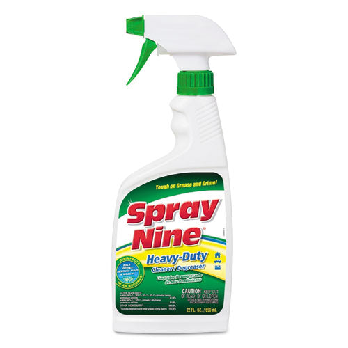Spray Nine Heavy Duty Cleaner-Degreaser-Disinfectant, Citrus Scent, 22 oz Trigger Spray Bottle, 12-Carton 26825