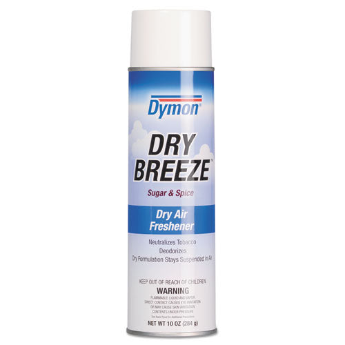 Dymon Dry Breeze Aerosol Air Freshener, Sugar and Spice, 10 oz Aerosol Spray, 12-Carton 70220