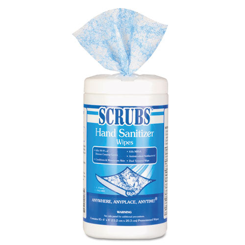 Scrubs Hand Sanitizer Wipes, 6 x 8, 85-Can, 6 Cans-Carton 90985
