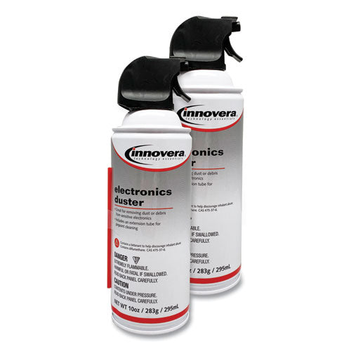 Innovera Compressed Air Duster Cleaner, 10 oz Can, 2-Pack IVR10012