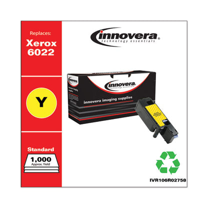 Innovera Remanufactured Yellow Toner, Replacement for Xerox 106R02758, 1,000 Page-Yield IVR106R02758