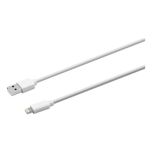 Innovera USB Lightning Cable, 10 ft, White IVR30022