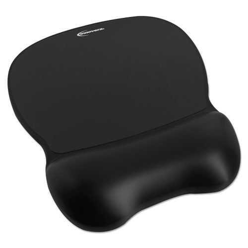 Innovera Gel Mouse Pad w-Wrist Rest, Nonskid Base, 8-1-4 x 9-5-8, Black IVR51450