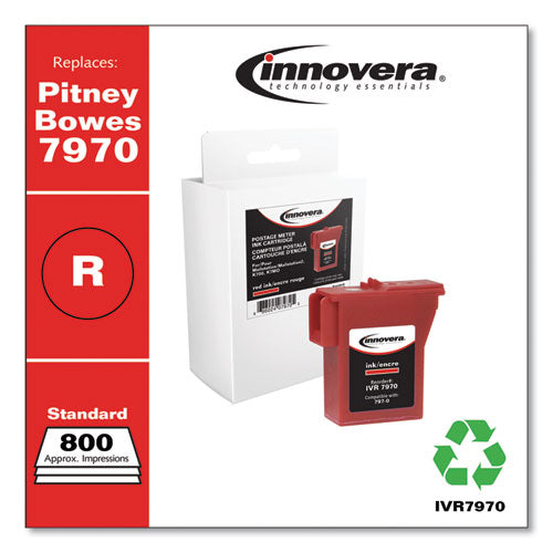 Innovera Compatible Red Postage Meter Ink, Replacement for Pitney Bowes 797-0 (7970), 800 Page-Yield IVR7970