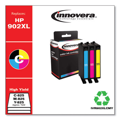 Innovera 902XL (T6M02AN T6M06AN T6M10AN) Remanufactured High-Yield Cyan-Magenta-Yellow Ink Cartridges IVR902XLCMY