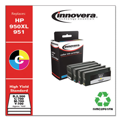 Innovera 950XL-951 (C2P01FN) High-Yield Black, Cyan, Magenta, Yellow Ink Cartridges IVRC2P01FN