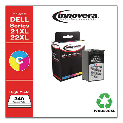 Innovera Remanufactured Tri-Color High-Yield Ink, Replacement for Dell 21XL-22XL (330-5266), 340 Page-Yield IVRD22CXL