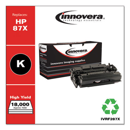Innovera Remanufactured Black High-Yield Toner, Replacement for HP 87X (CF287X), 18,000 Page-Yield IVRF287X