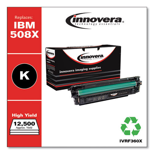 Innovera Remanufactured Black High-Yield Toner, Replacement for HP 508X (CF360X), 12,500 Page-Yield IVRF360X