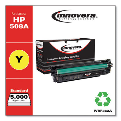 Innovera Remanufactured Yellow Toner, Replacement for HP 508A (CF362A), 5,000 Page-Yield IVR508AY