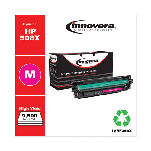 Innovera Remanufactured Magenta High-Yield Toner, Replacement for HP 508X (CF363X), 9,500 Page-Yield IVRF363X