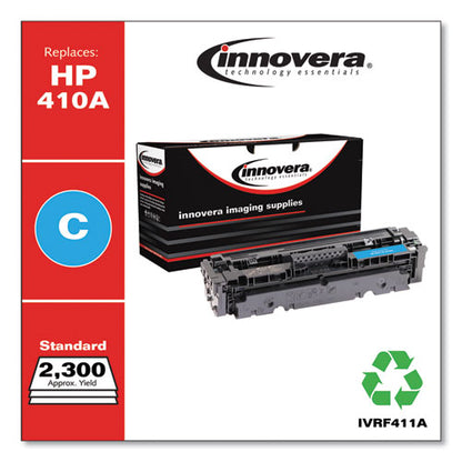Innovera Remanufactured Cyan Toner, Replacement for HP 410A (CF411A), 2,300 Page-Yield IVRF411A