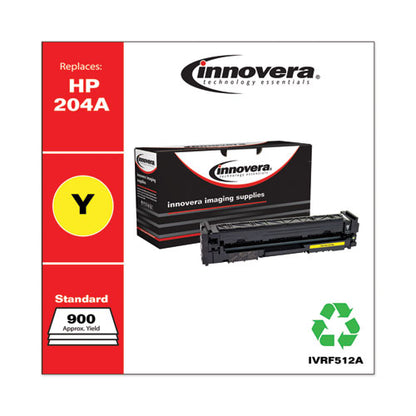 Innovera Remanufactured Yellow Toner, Replacement for HP 204A (CF512A), 900 Page-Yield IVRF512A