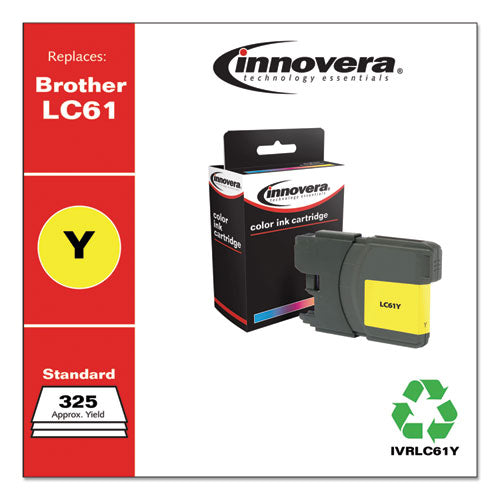 Innovera Remanufactured Yellow Ink, Replacement for Brother LC61Y, 750 Page-Yield IVRLC61Y