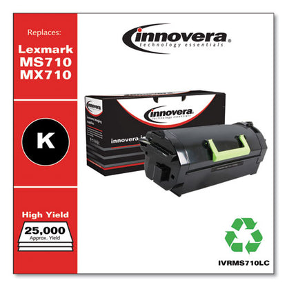 Innovera Remanufactured Black High-Yield Toner, Replacement for Lexmark MS710-MX710, 25,000 Page-Yield IVRMS710LC
