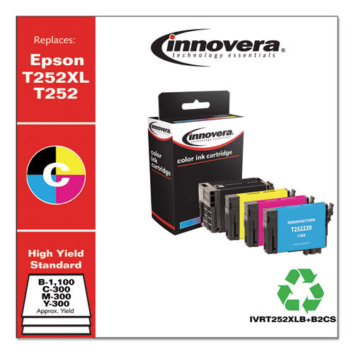 Innovera T252XL-T252 Black-Cyan-Magenta-Yellow Ink Cartridges T252XLBCS