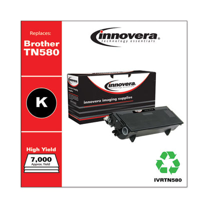 Innovera Remanufactured Black High-Yield Toner, Replacement for Brother TN580, 7,000 Page-Yield IVRTN580