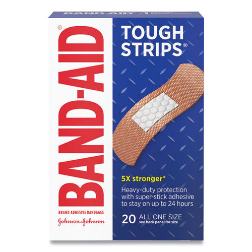 BAND-AID Flexible Fabric Adhesive Tough Strip Bandages, 1 x 3.25, 20-Box 111713100
