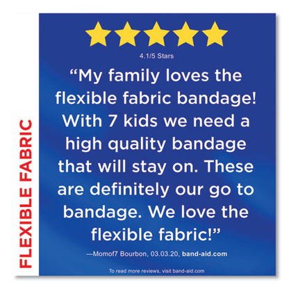 BAND-AID Flexible Fabric Adhesive Bandages, 1 x 3, 100-Box 4444