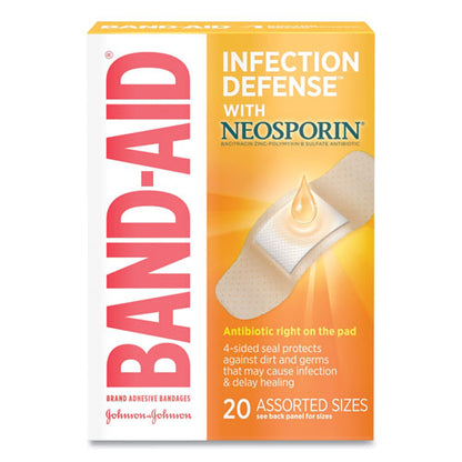 BAND-AID Antibiotic Adhesive Bandages, Assorted Sizes, 20-Box 5570