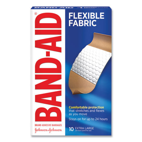 BAND-AID Flexible Fabric Extra Large Adhesive Bandages, 1.75 x 4, 10-Box 111834100