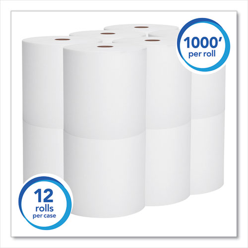 Scott Essential High Capacity Hard Roll Towel, 1.5" Core 8 x 1000ft, White,12 Rolls-CT 1000