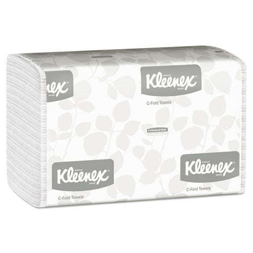 Kleenex C-Fold Paper Towels, 10 1-8 x 13 3-20, White, 150-Pack, 16 Packs-Carton 1500