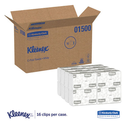Kleenex C-Fold Paper Towels, 10 1-8 x 13 3-20, White, 150-Pack, 16 Packs-Carton 1500