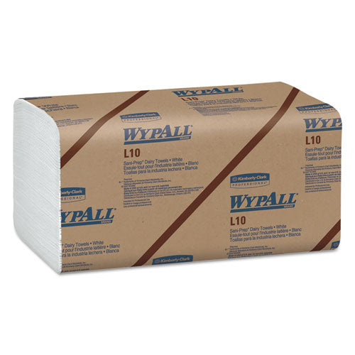 WypAll L10 SANI-PREP Dairy Towels, Banded, 1-Ply, 10 1-2 x 9 3-10, 200-Pk, 12 Pk-Carton 01770