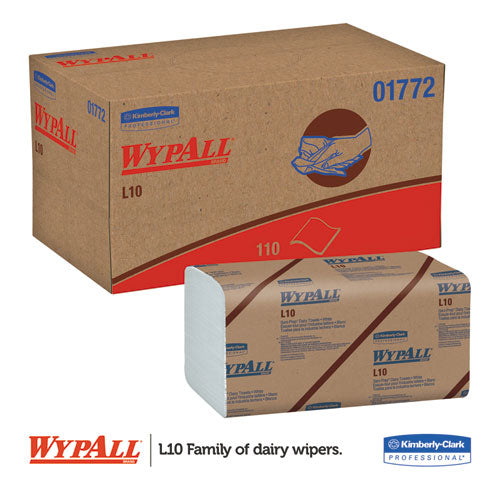 WypAll L10 SANI-PREP Dairy Towels, Banded, 1-Ply, 10 1-2 x 9 3-10, 200-Pk, 12 Pk-Carton 01770