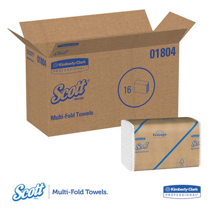 Scott Essential 100% Recycled Fiber Multi-Fold Towels ,9 1-5 x 9 2-5, 250-Pk, 16 Pk-CT 1804