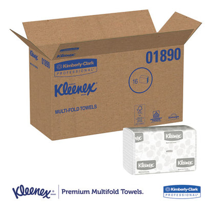 Kleenex Multi-Fold Paper Towels, 9 1-5 x 9 2-5, White, 150-Pack, 16 Packs-Carton 1890
